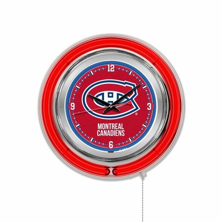 HOLLAND BAR STOOL CO Montreal Canadiens Double Neon 15" Clock, NHL Clk15MonCan